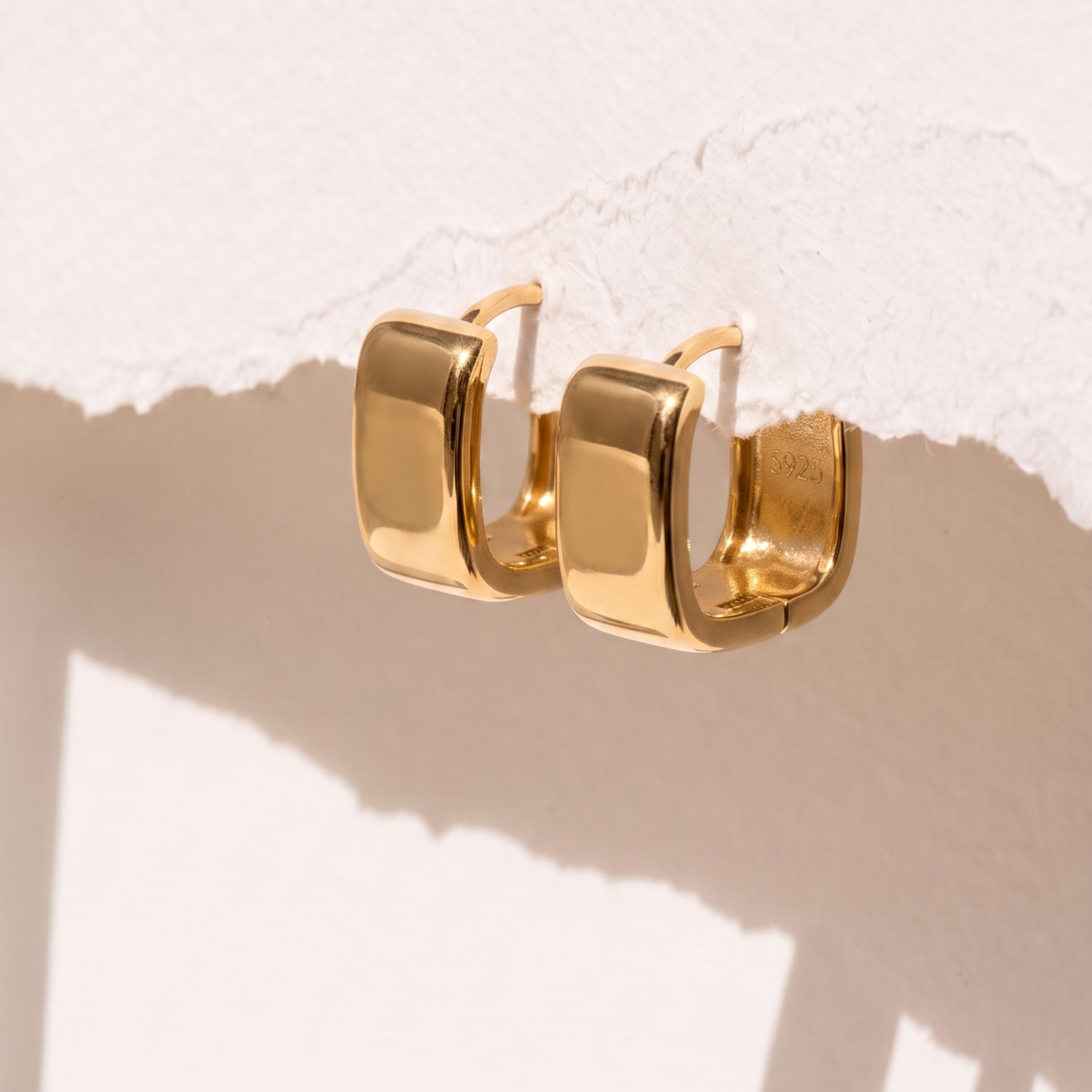 Gold Vermeil Soft Square Earrings