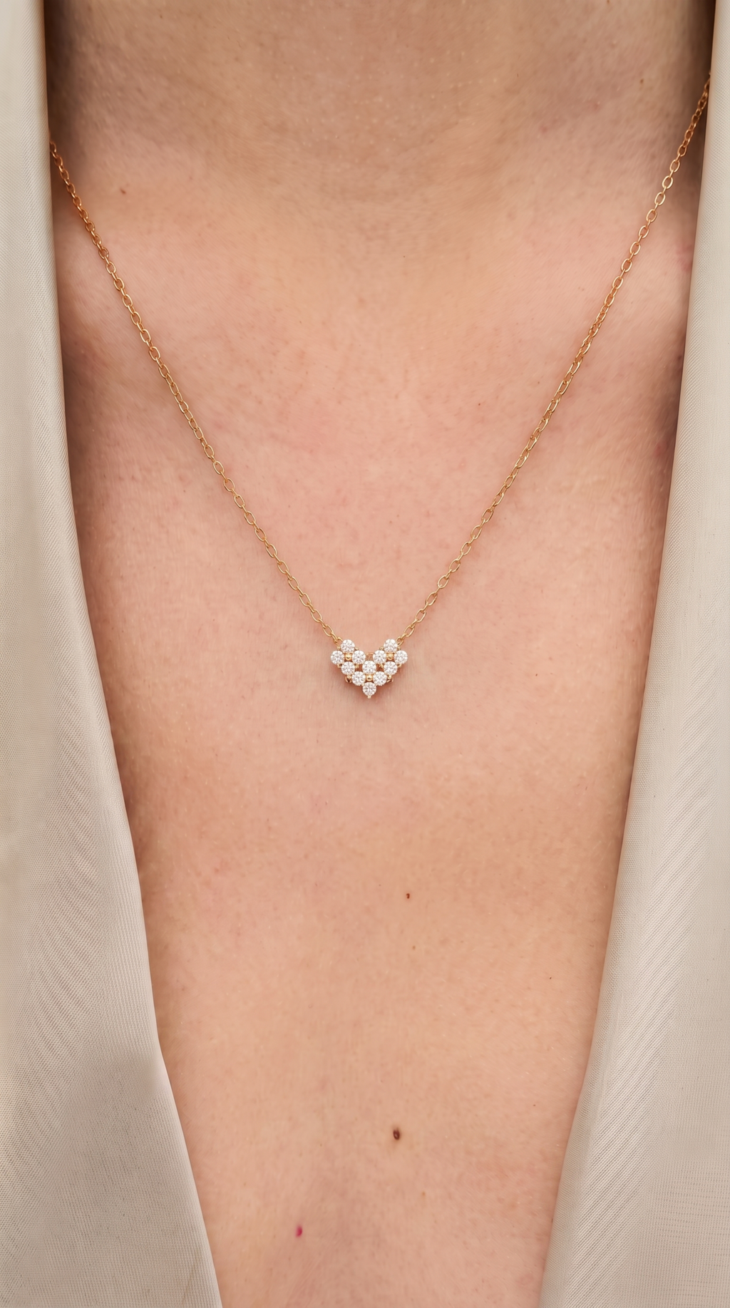 Gold Vermeil Bloom to Heart Lab Grown Diamond Necklace