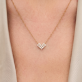 18K Gold Vermeil Flower to Heart Lab Grown Diamond Necklace