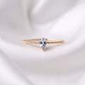 18k Gold Serene Aquamarine Weave Ring