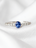 18k White Gold Sapphire Diamond Ring