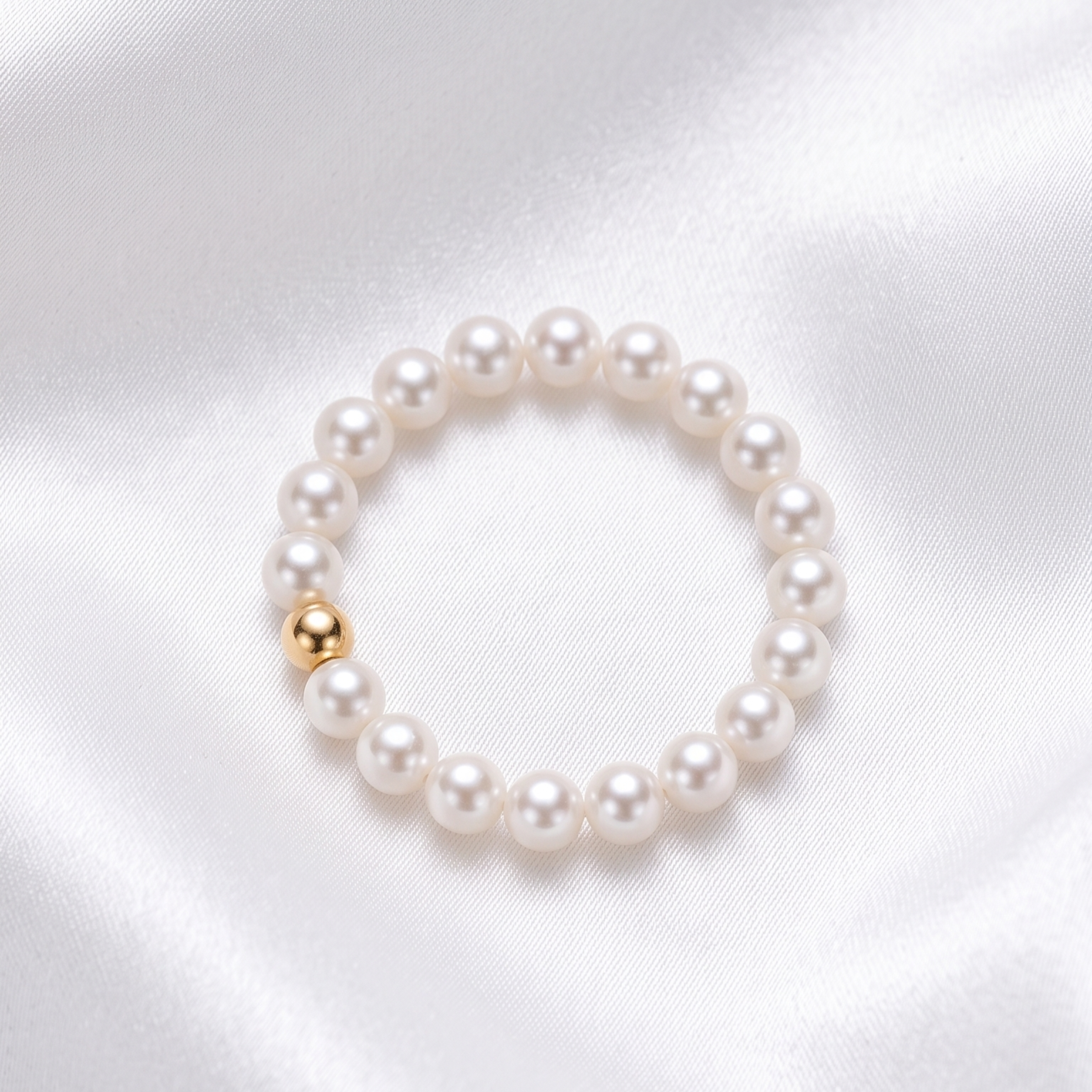 Soft Pearl Gold Vermeil Accent Ring