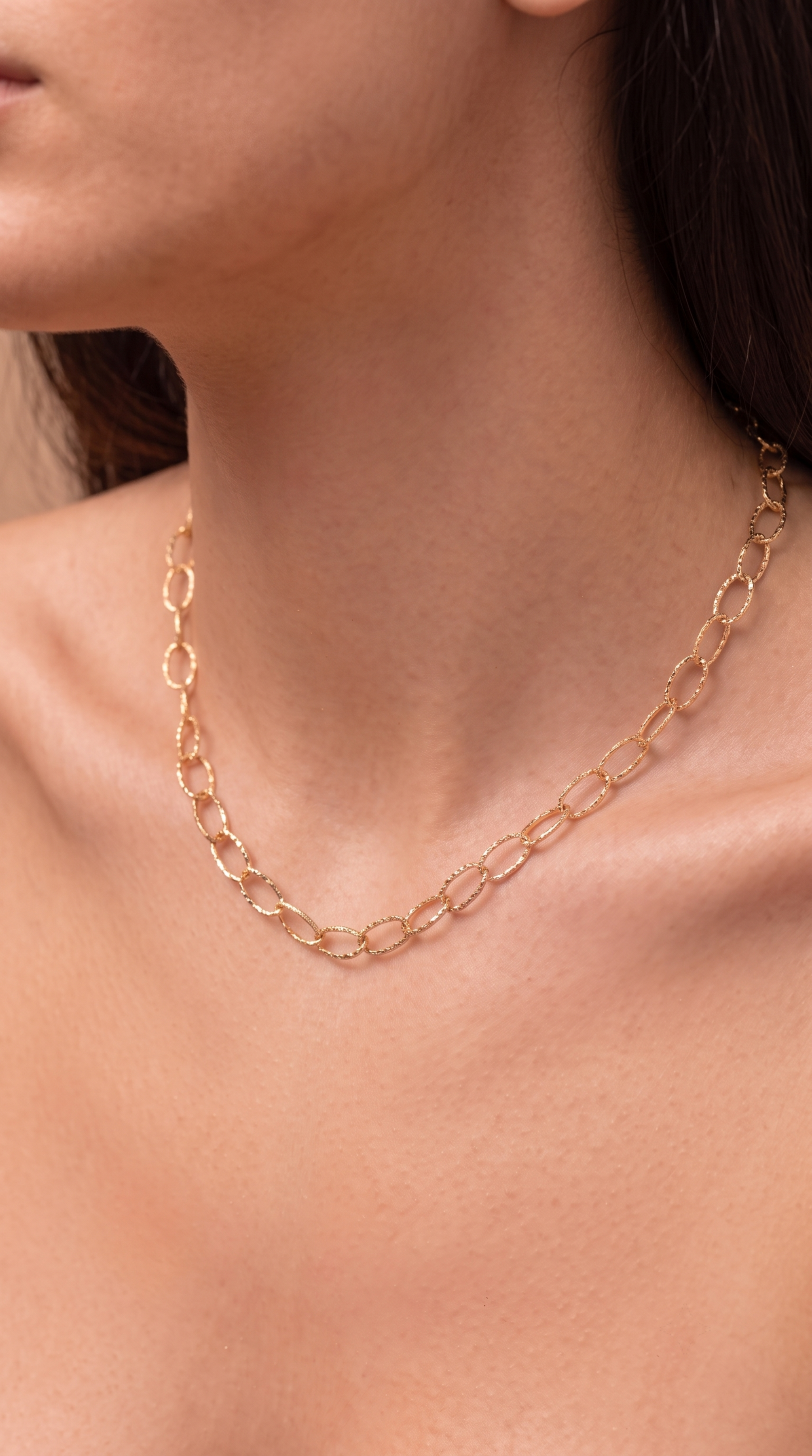 18K Gold Vermeil Sculpted Link Necklace