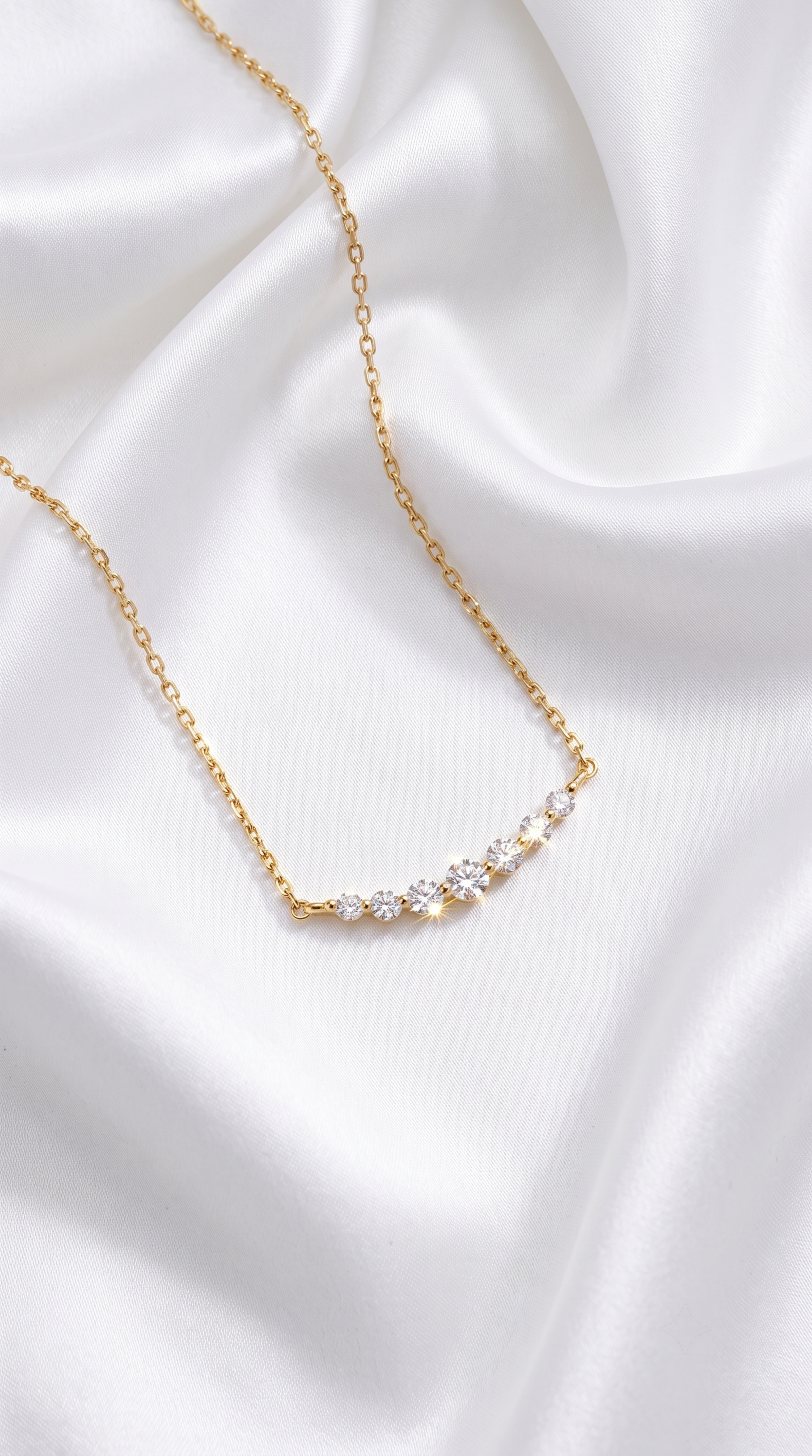 14K Gold Vermeil Lab Grown Diamond Aura Smile Necklace