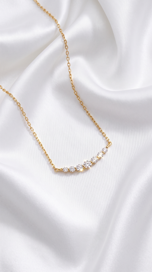 14K Gold Vermeil Lab Grown Diamond Aura Smile Necklace