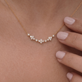 18k Gold Lab Grown Diamond Floral Rhythm Necklace