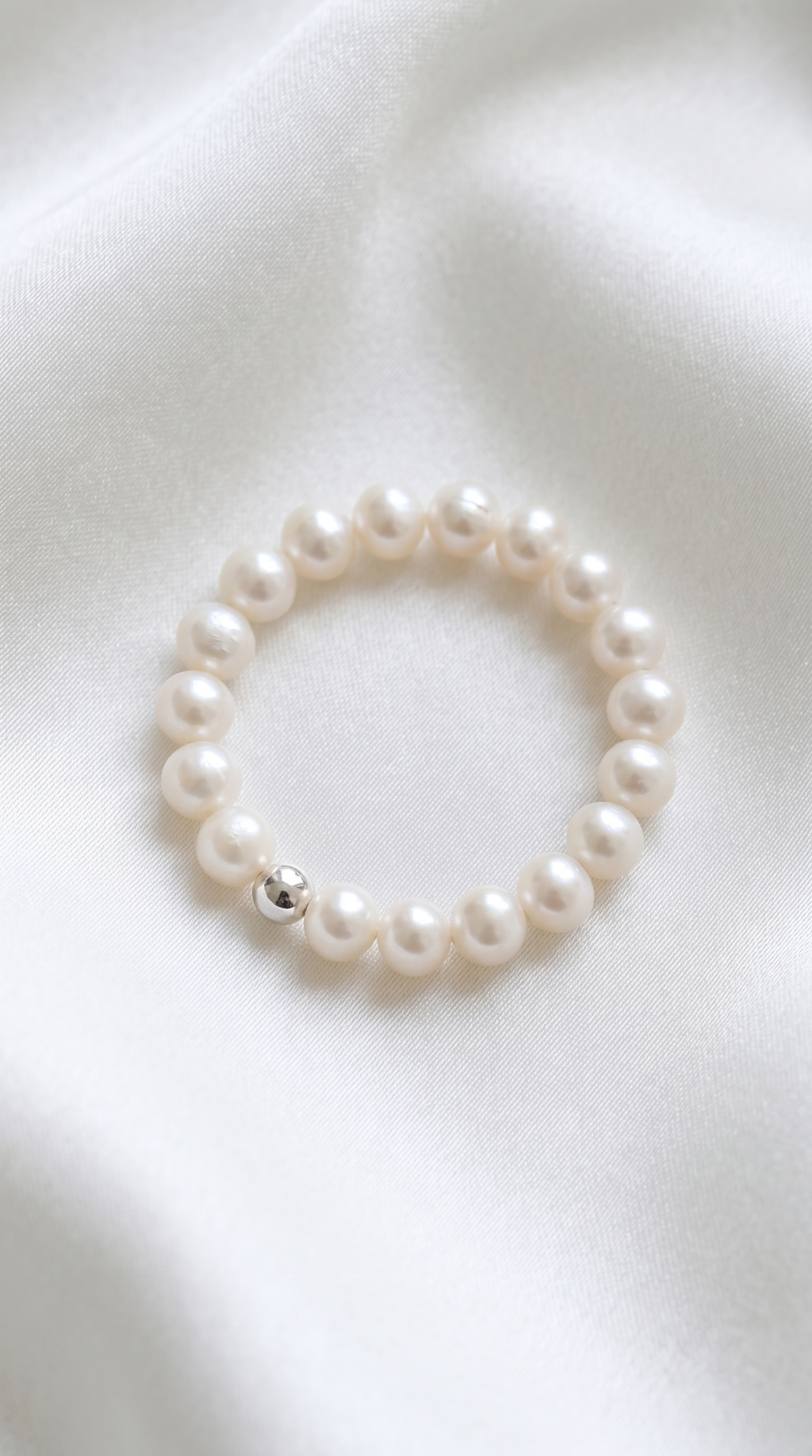 Soft Pearl 925 Sliver Accent Ring