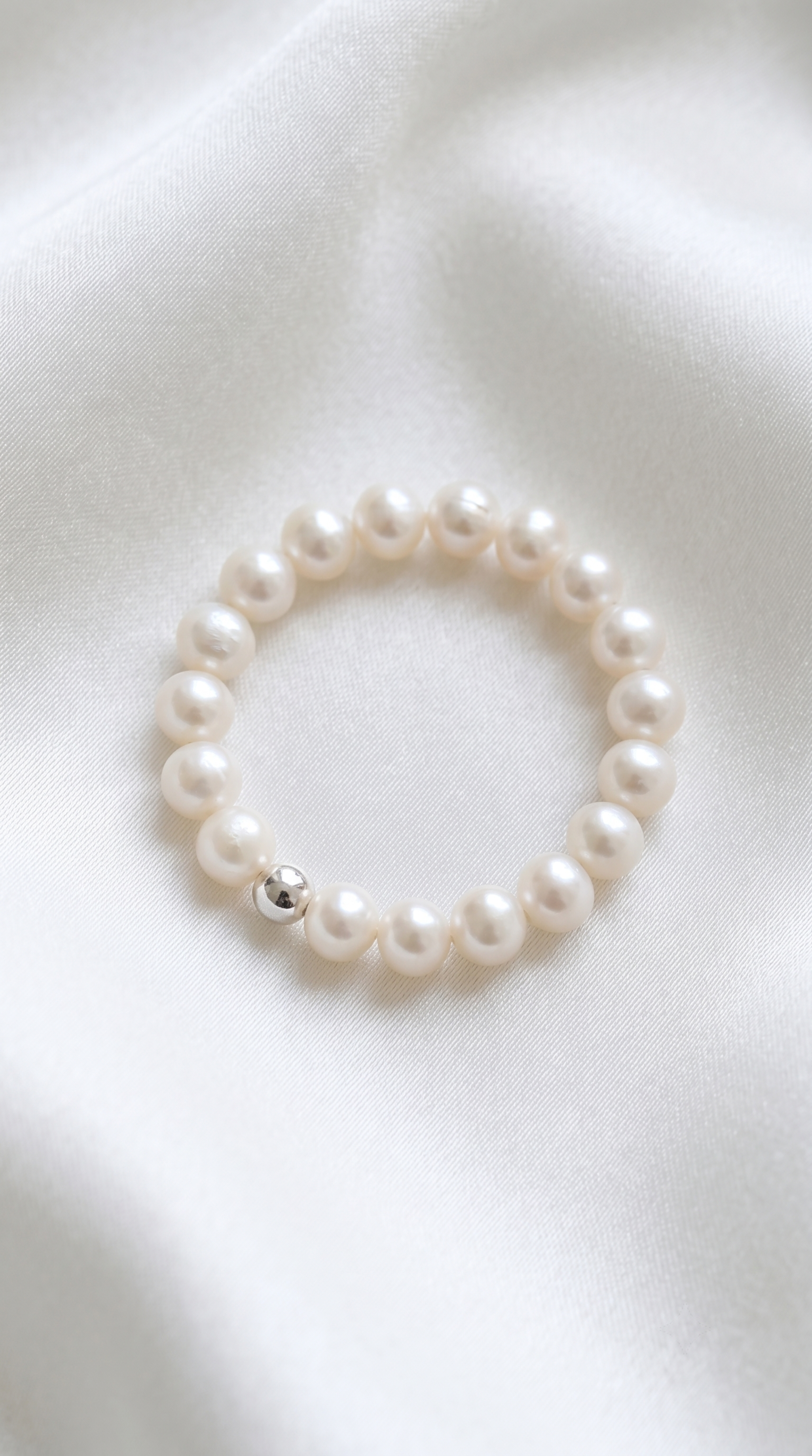 Soft Pearl 925 Sliver Accent Ring