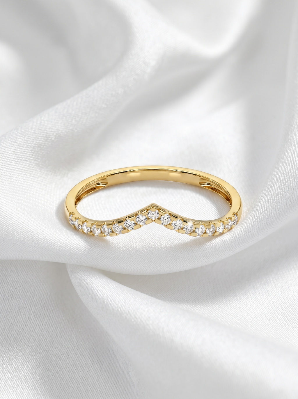 18k Gold Lab Grown Diamond Contour Ring