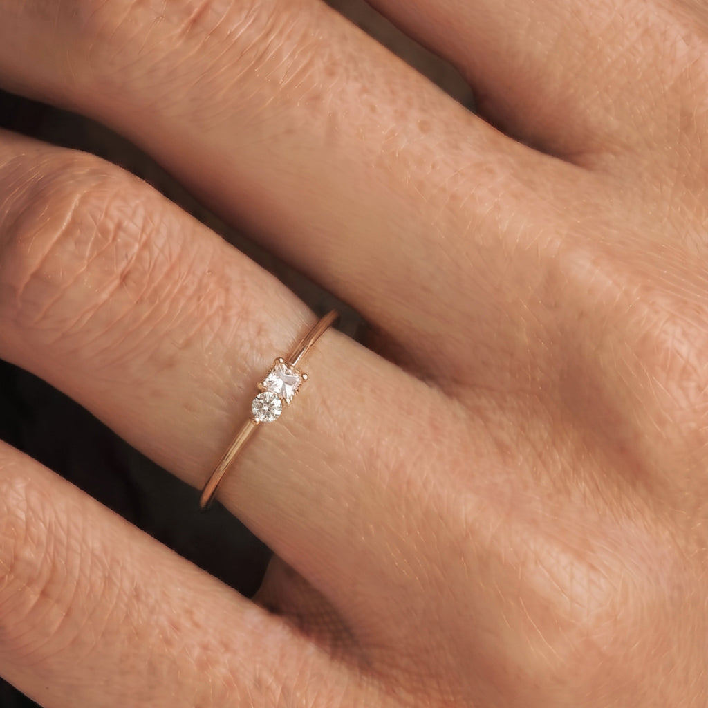 18K Gold Lab-Grown Diamond Twin Aura Ring