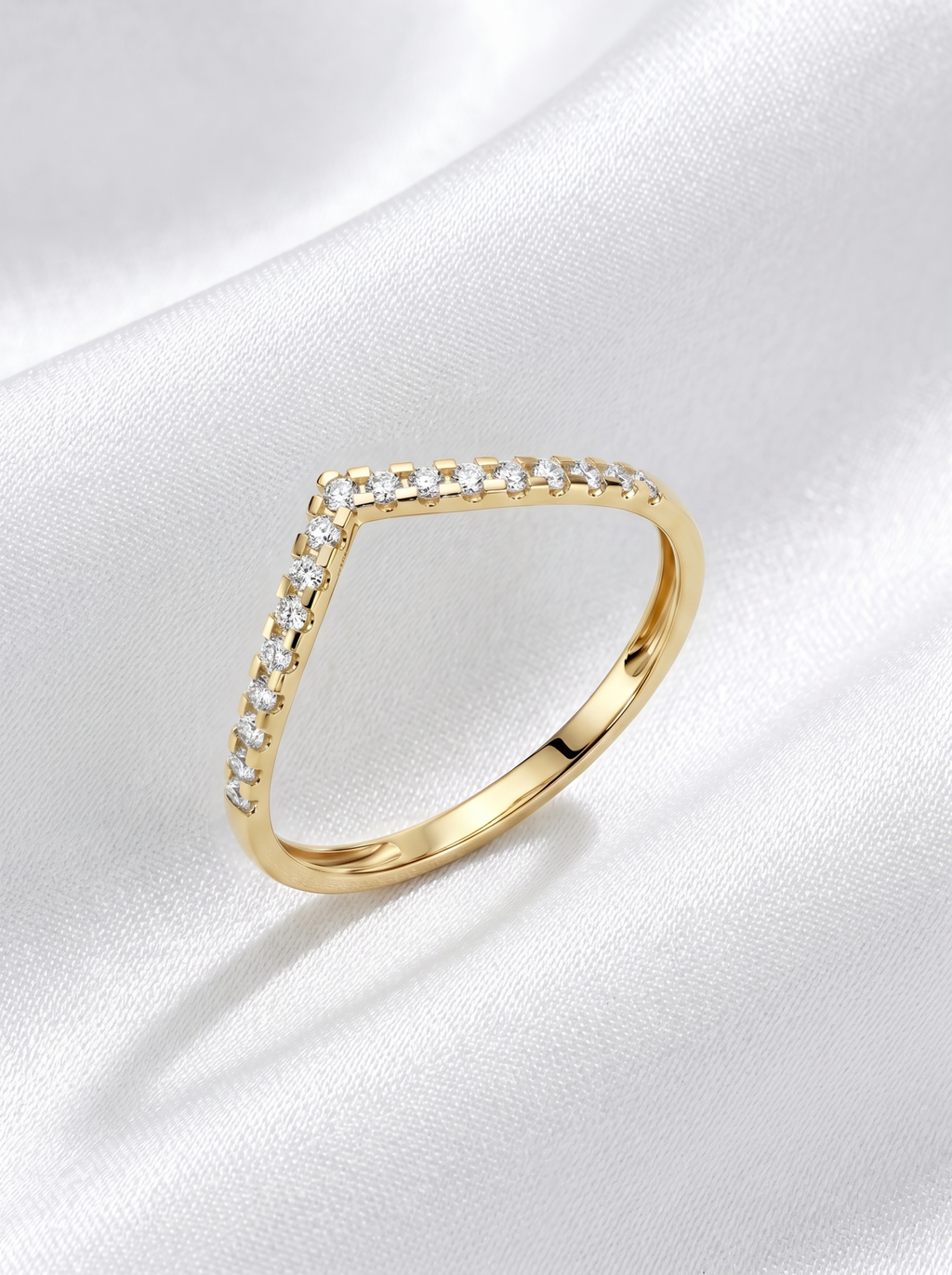 18k Gold Lab Grown Diamond Contour Ring