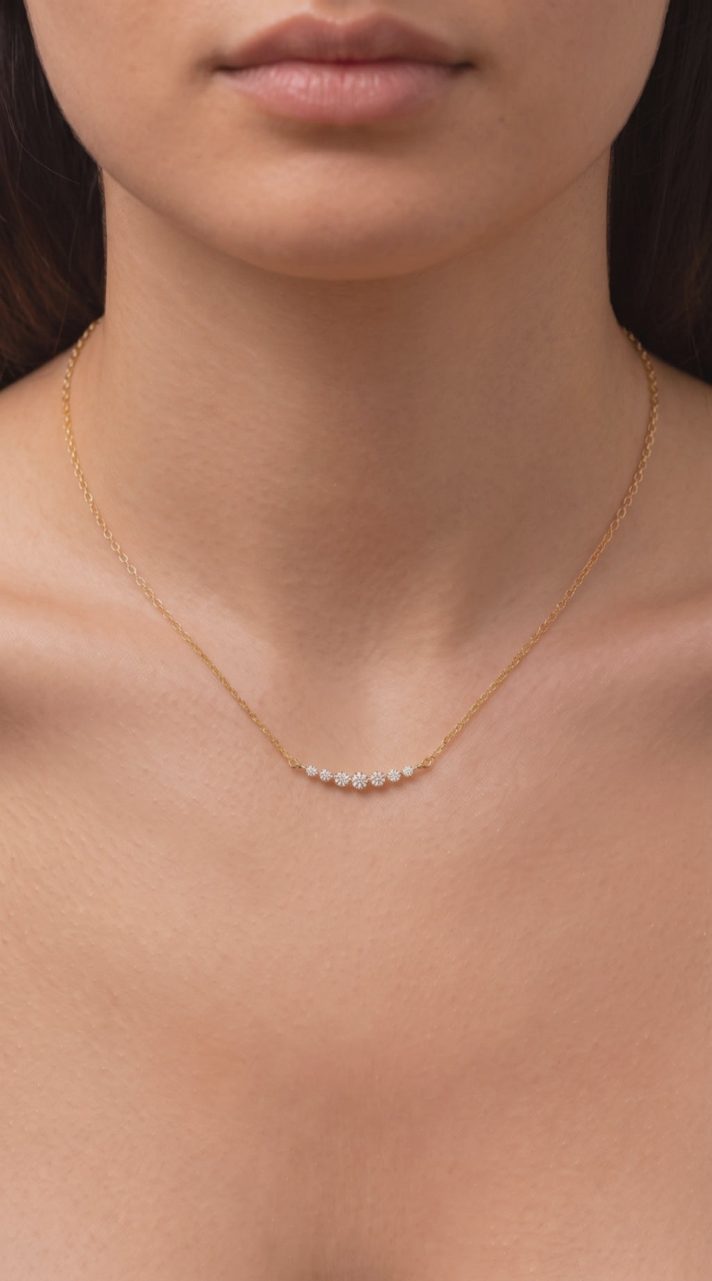 14K Gold Vermeil Lab Grown Diamond Aura Smile Necklace