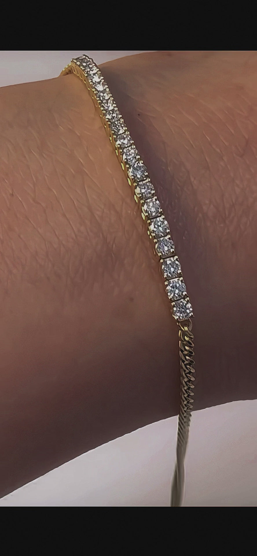 18k Gold Lab Grown Diamonds Linear Bracelet